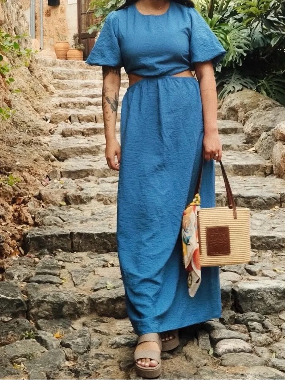 ABERCROMBIE - Short-Sleeve Cutout Maxi Dress